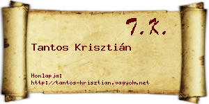 Tantos Krisztián névjegykártya